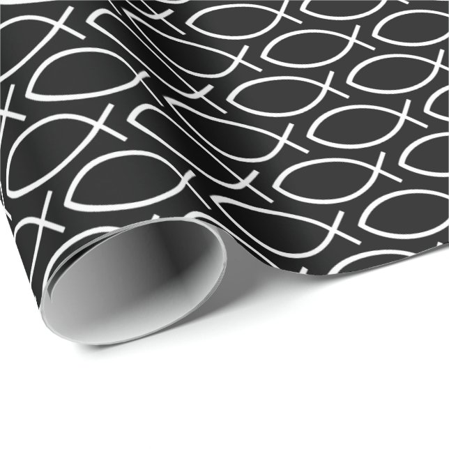 Ichthys Christian Symbol Pattern Wrapping Paper (Roll Corner)