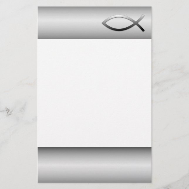 Ichthys Jesus Fish Christian Symbol Stationery (Front)