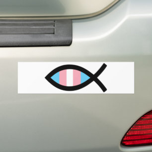 Ichthys Jesus Fish LGBTQ Transgender Christian Bumper Sticker