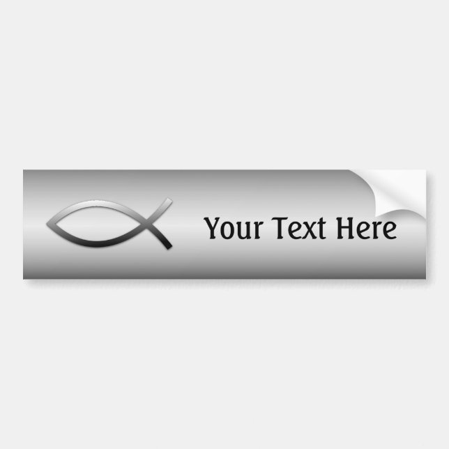 Ichthys Jesus Fish Personalised Custom Bumper Sticker (Front)