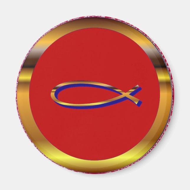 Ichthys Red-Gold Magnet (Front)