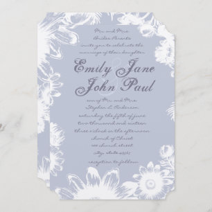 Icicle Lavender Vintage Floral Wedding Invitation