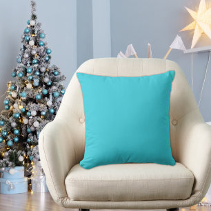 icicle Teal Blue Modern Solid Christmas blue Cushion