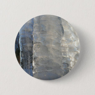 Icicles Abstract Blue Winter Photography 6 Cm Round Badge