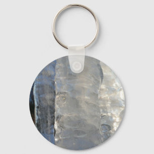 Icicles Abstract Blue Winter Photography Key Ring