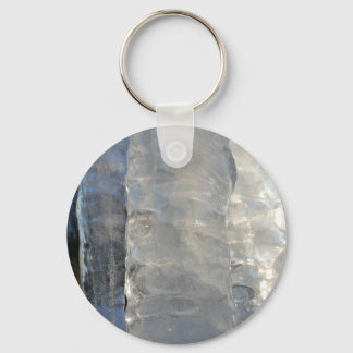 Icicles Abstract Blue Winter Photography Key Ring