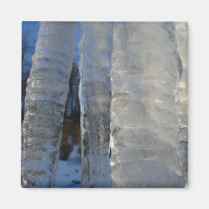 Icicles Abstract Blue Winter Photography Magnet