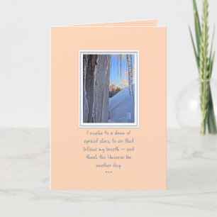 Icicles at Sunrise Apricot Skies Card
