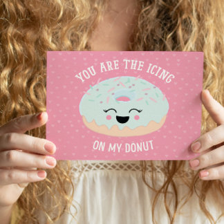 Icing To My Doughnut Funny Valentines Day Holiday Postcard