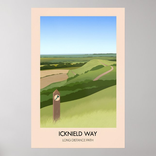 Icknield Way Hiking Trail Travel Poster (Front)