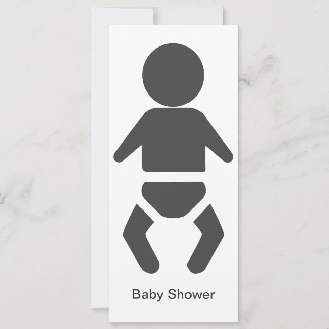 Icon Baby Grey Invitation (Front)