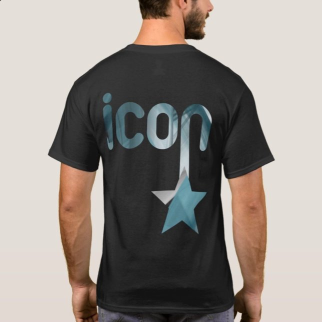 ICON Back Print T-Shirt Trend Abstract Blue Ocean (Creator Uploaded)