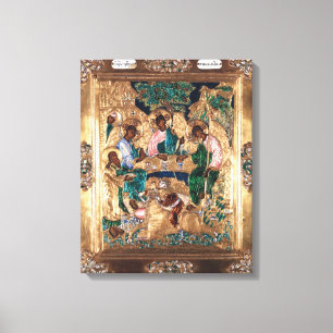 Icon depicting Abraham and the Three Angels Canvas Print