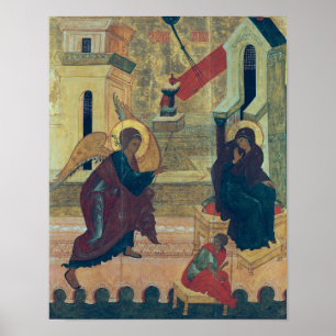 Icon depicting the Annunciation Poster