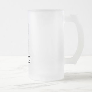 Icon hand peace sign with text “PEACE” Frosted Glass Beer Mug