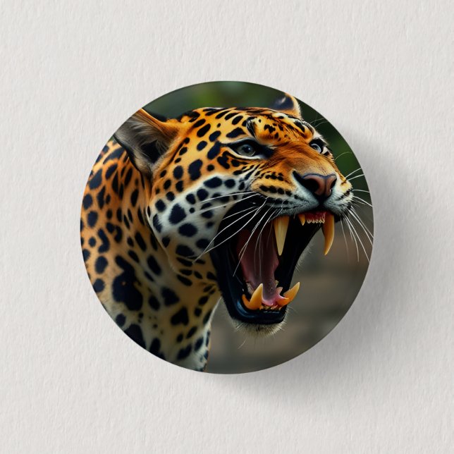 Icon: leopard 3 cm round badge (Front)