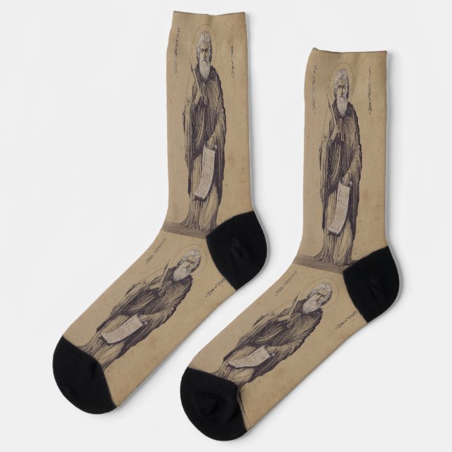 Icon of Saint Elijah the Prophet Holy Art Socks (Left)