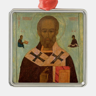 Icon of St. Nicholas Metal Tree Decoration