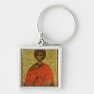 Icon of St. Pantaleon of Nicomedia Key Ring