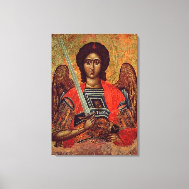 Icon of the Angel Michael, Greek, 18th century Canvas Print (Front)
