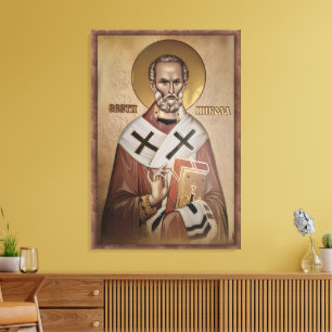 Icon of the Saint Nicholas frame 2 Canvas Print