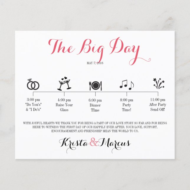 Icon Wedding Itinerary - Destination Wedding (Front)