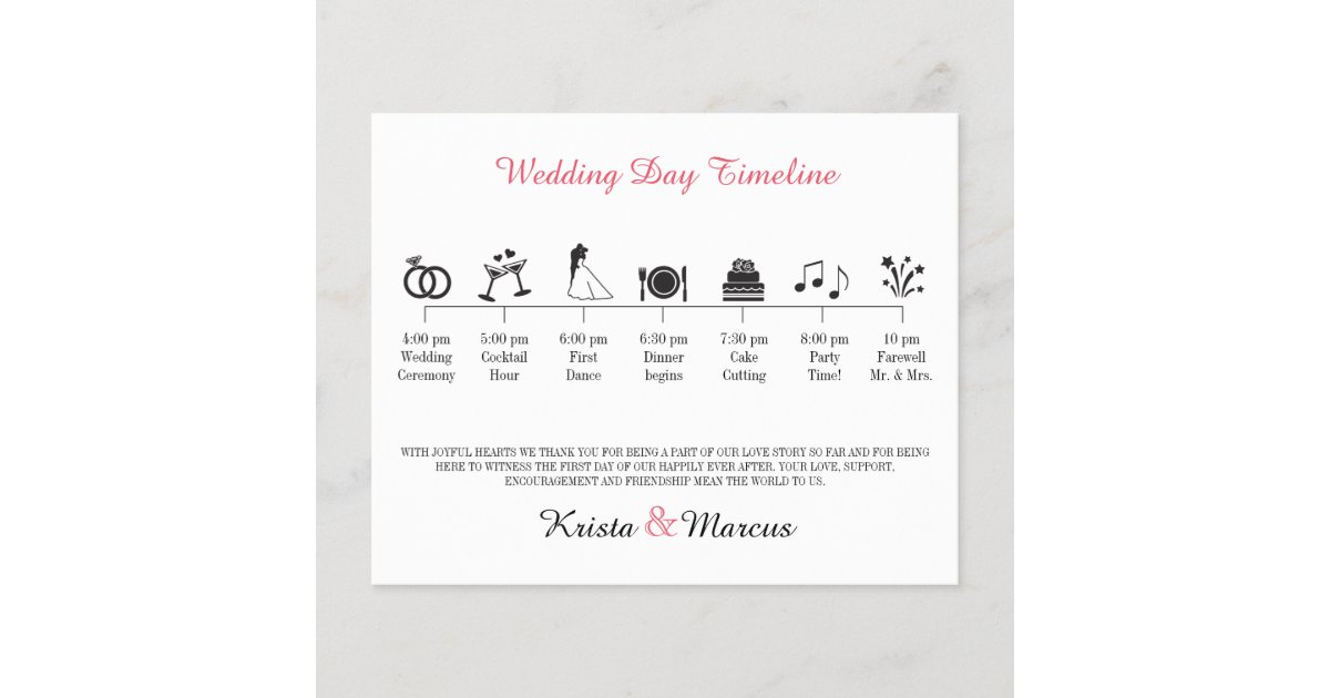 Icon Wedding Timeline Program | Zazzle.co.nz