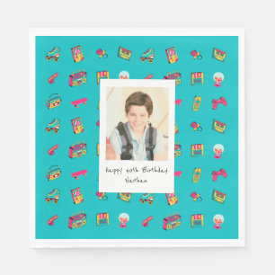 Iconic 90's 40th Birthday Napkin with photo