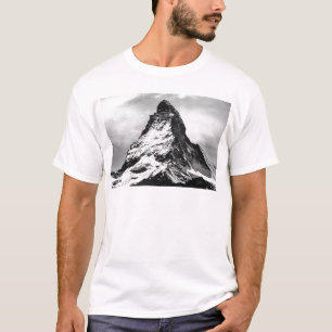 Iconic Alpine Mountain Matterhorn Black and White T-Shirt