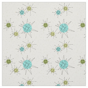 Iconic Atomic Starbursts Combed Cotton Fabric