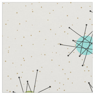 Iconic Atomic Starbursts Combed Cotton Fabric
