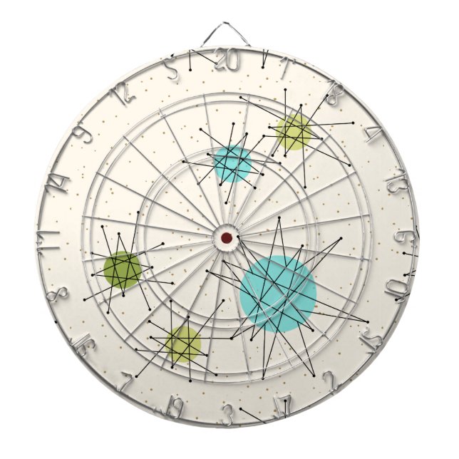 Iconic Atomic Starbursts Dart Board (Front)