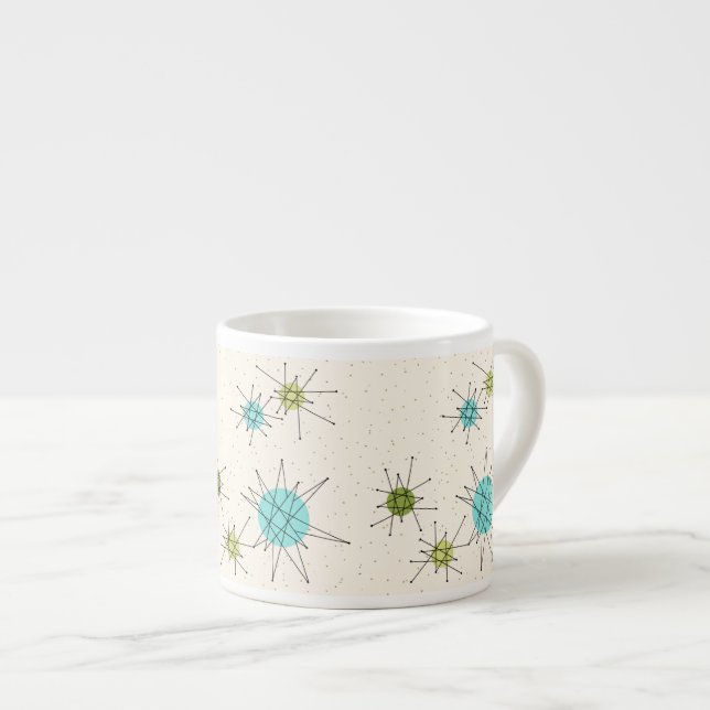 Iconic Atomic Starbursts Espresso Mug (Front Right)