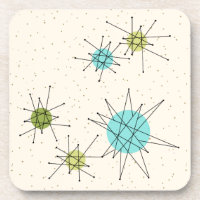 Iconic Atomic Starbursts Hard Plastic Coasters