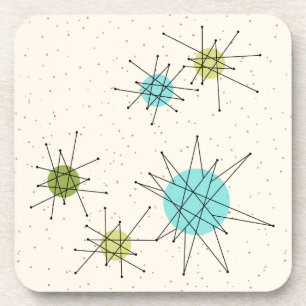 Iconic Atomic Starbursts Hard Plastic Coasters
