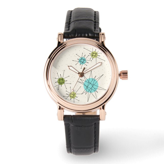 Iconic Atomic Starbursts Leather Watch (Front)