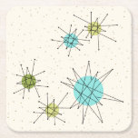 Iconic Atomic Starbursts Paper Coasters<br><div class="desc">This Iconic Atomic Starbursts Paper Coaster pattern features iconic atomic starbursts. That’s right! The old school, cream coloured background with gold speckles is the perfect backdrop for the vibrant turquoise, soothing celery, and kitschy pear green coloured circles. The spots of colour are sporadically placed in various sizes with overlaying black...</div>