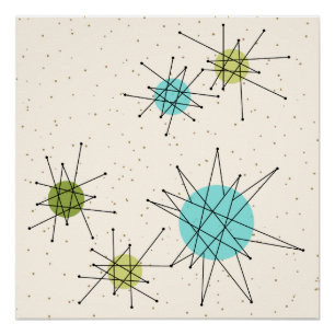 Iconic Atomic Starbursts Poster
