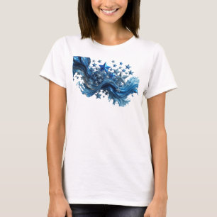 Iconic Blue BLUE STARS Slogan Tee