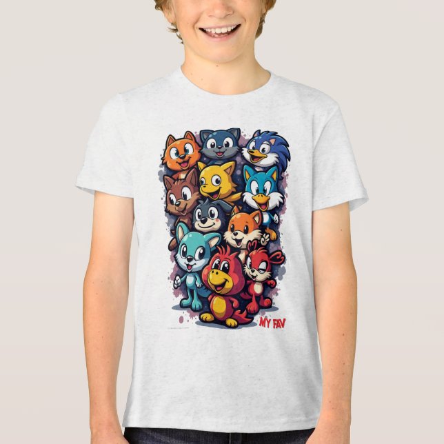 iconic characters Tri-Blend shirt (Front)