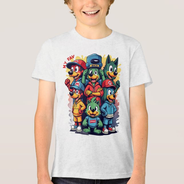 iconic characters Tri-Blend shirt (Front)