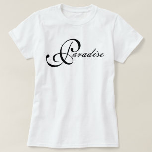 Iconic chic and minimal Paradise script T-Shirt