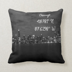 Iconic Chicago Skyline Coordinates Cushion