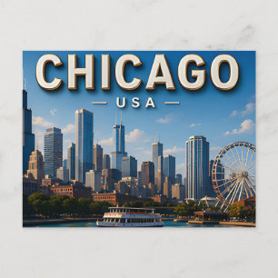 Iconic Chicago Skyline Memories Postcard