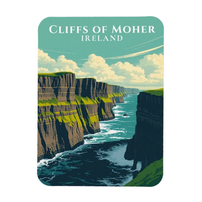 Iconic Cliffs of Moher Ireland Landmark Souvenir Magnet (Vertical)