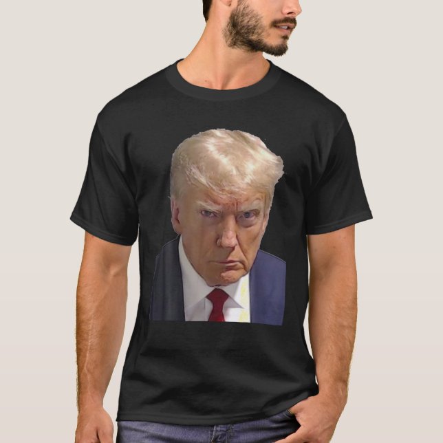 Iconic Donald J Trump Mugshot Fulton County Georgi T-Shirt (Front)