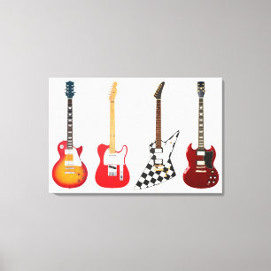 ICONIC ELECTRIC GUITARS 24x36 Canvas Print