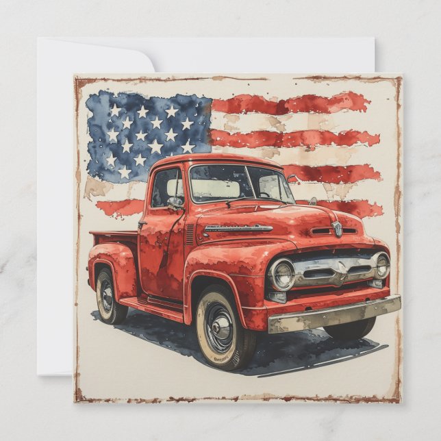 Iconic Flag Cruiser: Vintage  Glory Holiday Card (Front)