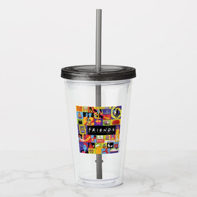 Iconic FRIENDS™ Pattern Acrylic Tumbler (Front)