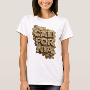 Iconic Gold CALIFORNIA Text Design T-Shirt